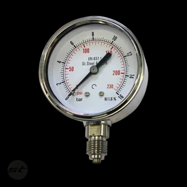 Edelstahlmanometer mit Glyzerinfüllung