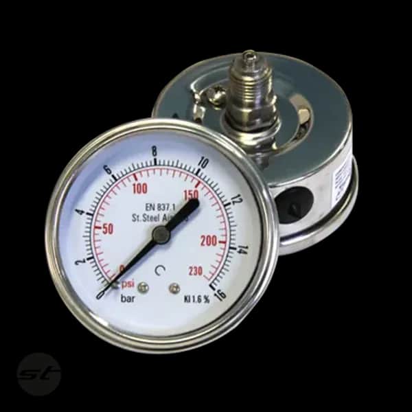 Edelstahlmanometer mit Glyzerinfüllung