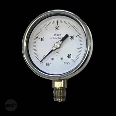 Edelstahlmanometer mit Glyzerinfüllung