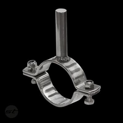 GL-Rohrschelle mit Schaft metall blank V2A