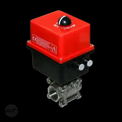 Kugelhahn 3teilig, i-i, mit Multivolt-E-Antrieb