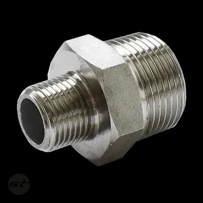 6(mehr-)kant Red.-Doppelnippel a/a mit NPT-Gewinde