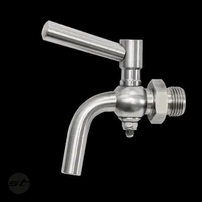 Auslaufhahn abflammbar Edelstahl V4A/PTFE